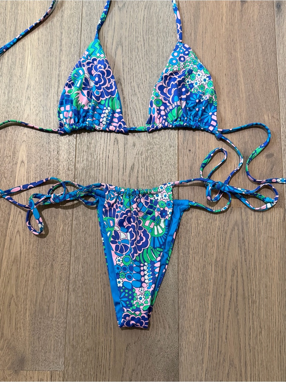 Frankie’s Bikinis- peacock reversible bikini